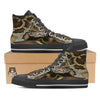 Snake Python Print Black High Top Shoes-grizzshop