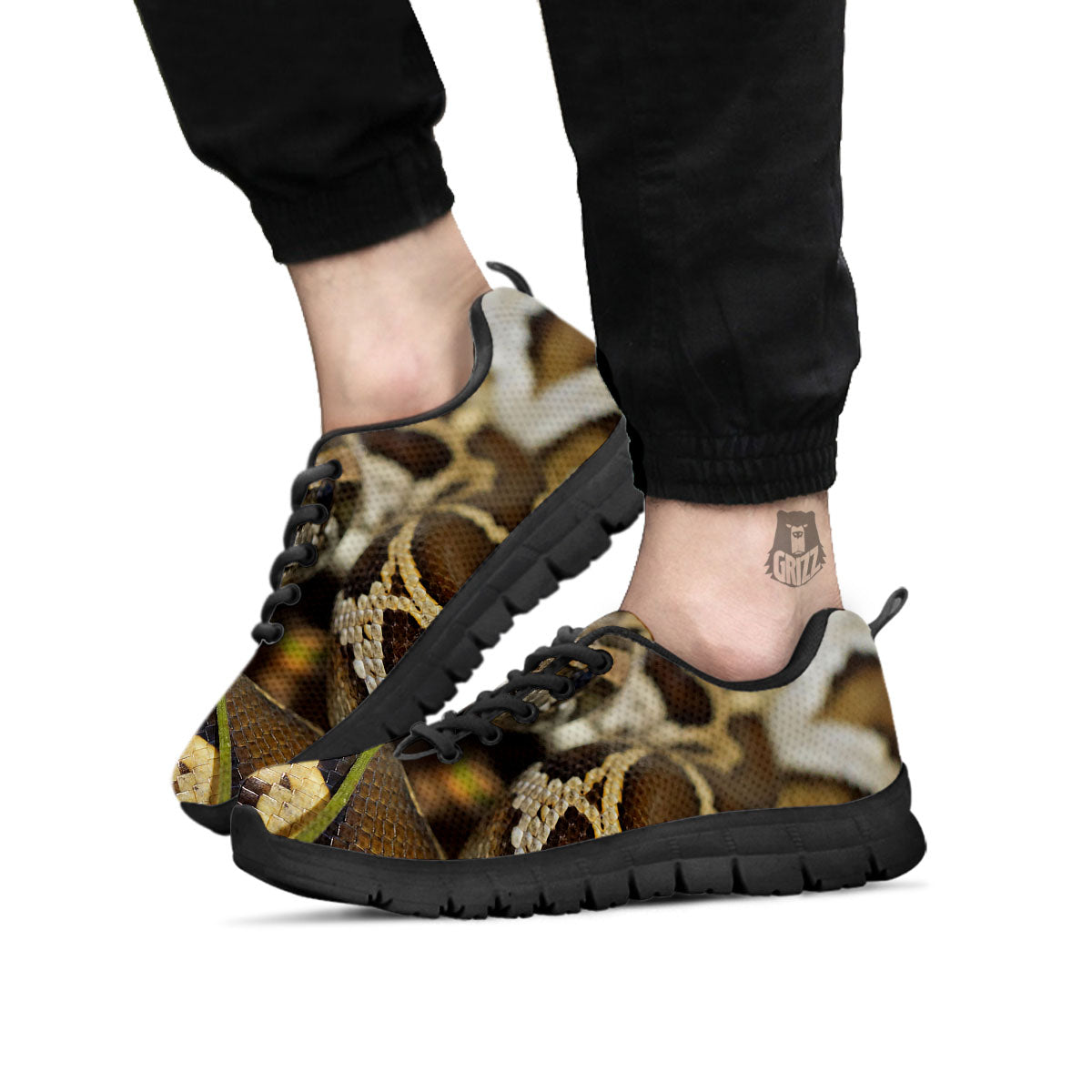 Snake Python Print Black Sneaker-grizzshop