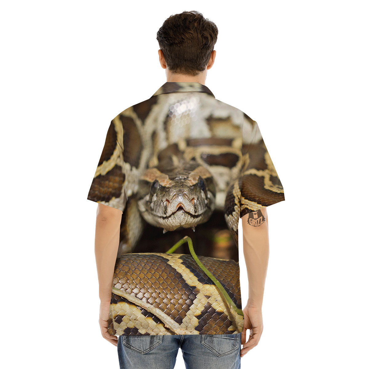 Snake Python Print Men's Hawaiian Shirt-grizzshop