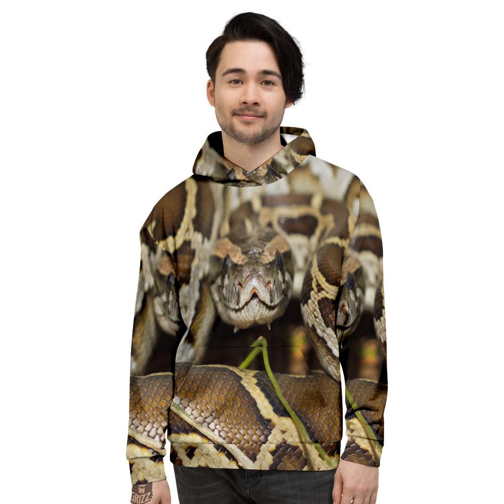 Snake Python Print Men's Hoodie-grizzshop