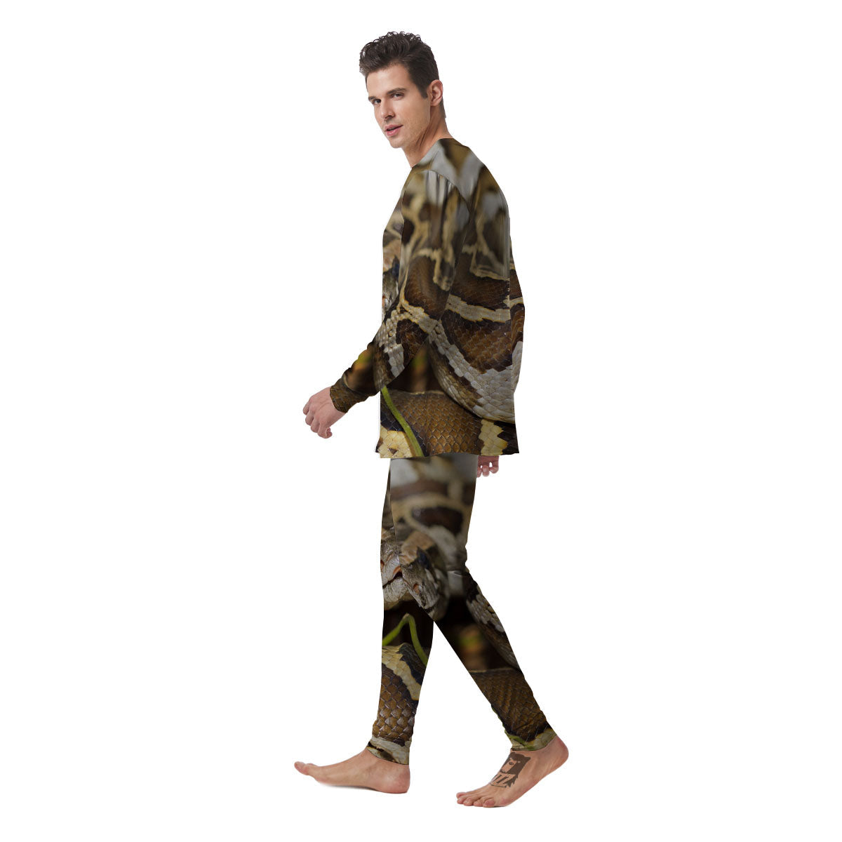 Snake Python Print Men's Pajamas-grizzshop