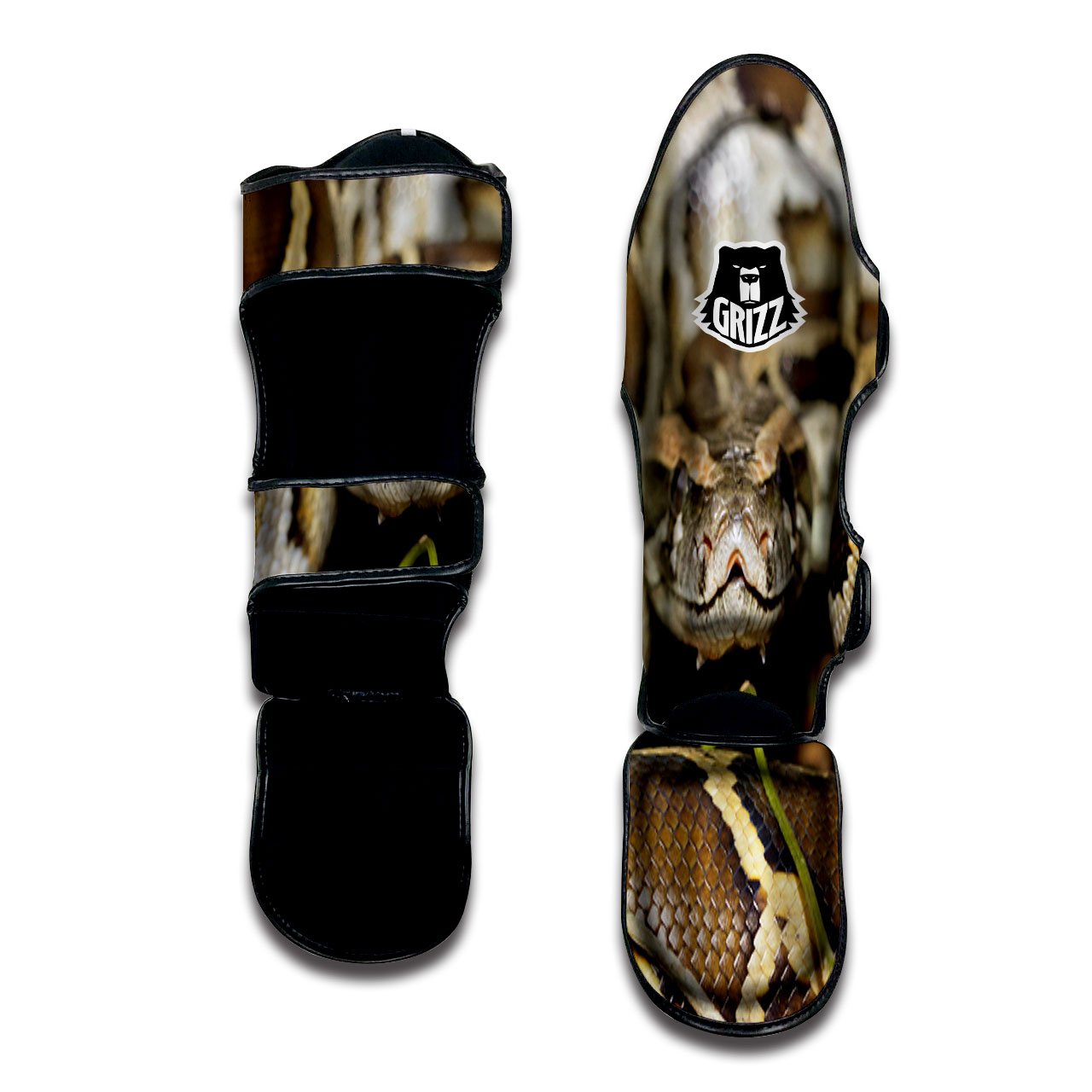 Snake Python Print Muay Thai Shin Guards-grizzshop