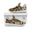 Snake Python Print White Athletic Shoes-grizzshop