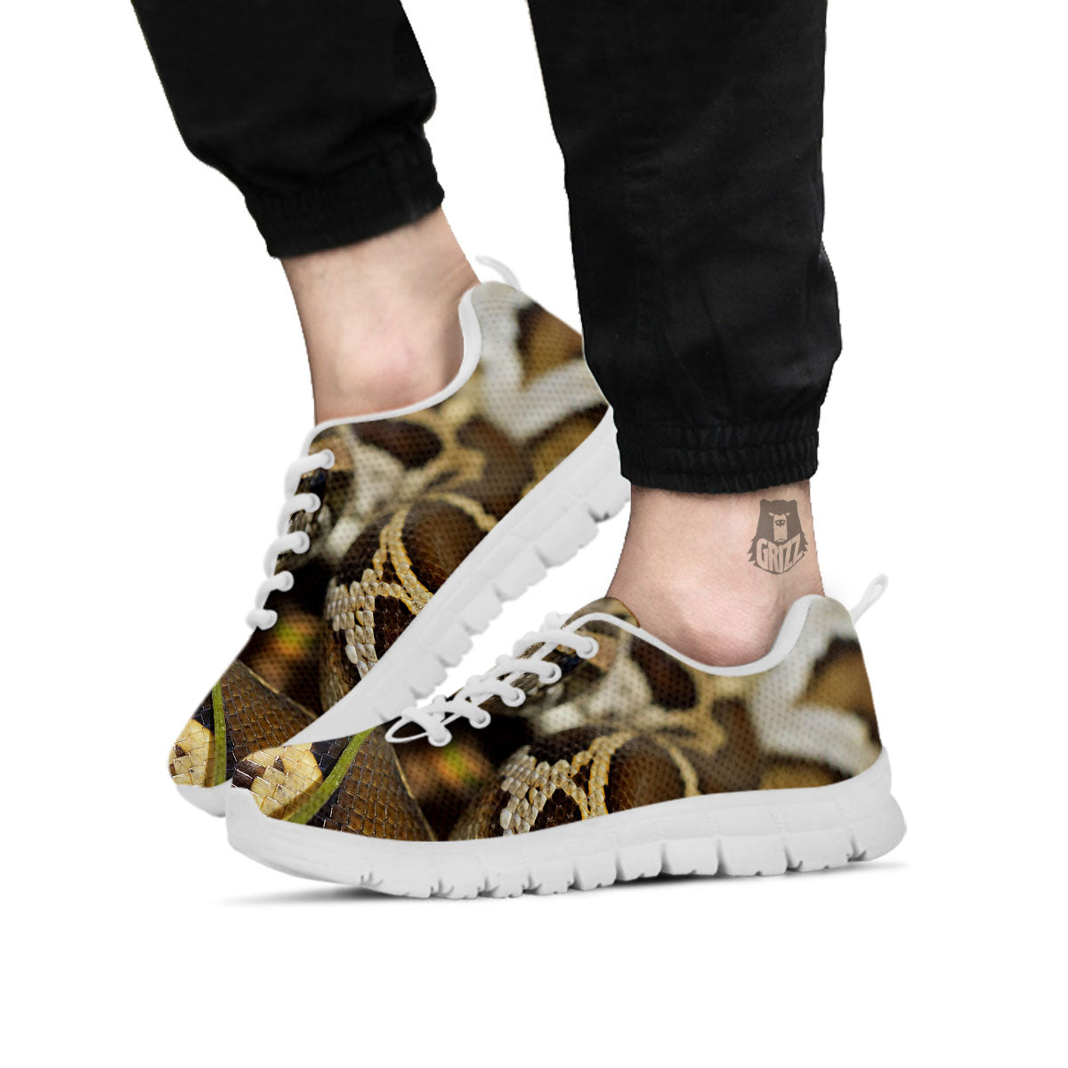 Snake Python Print White Sneaker-grizzshop
