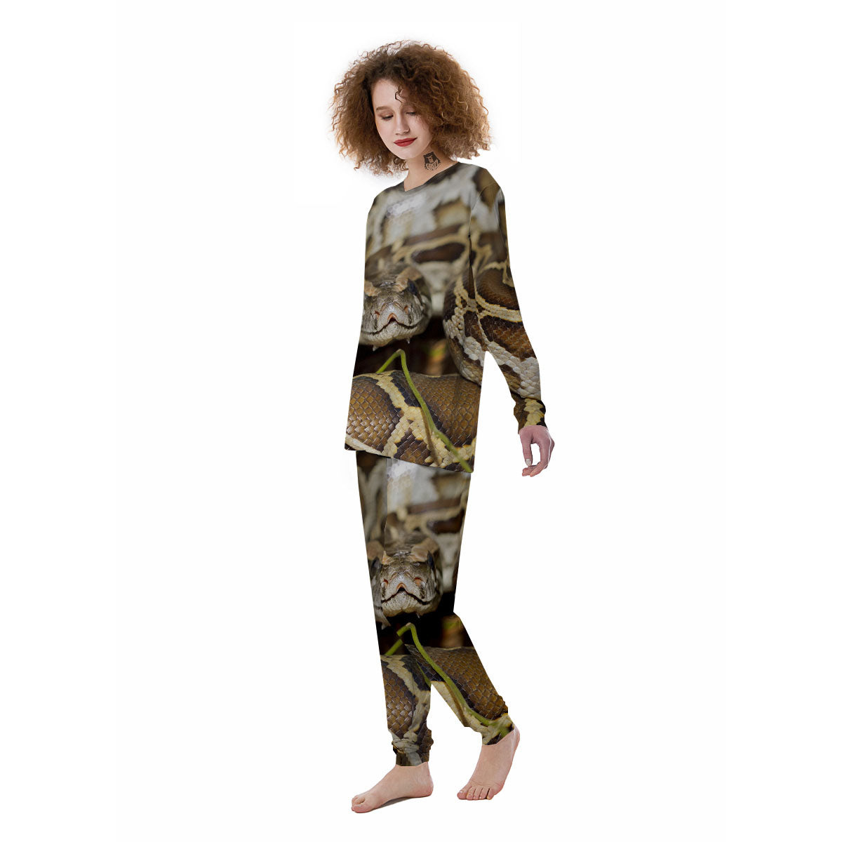 Snake Python Print Women's Pajamas-grizzshop