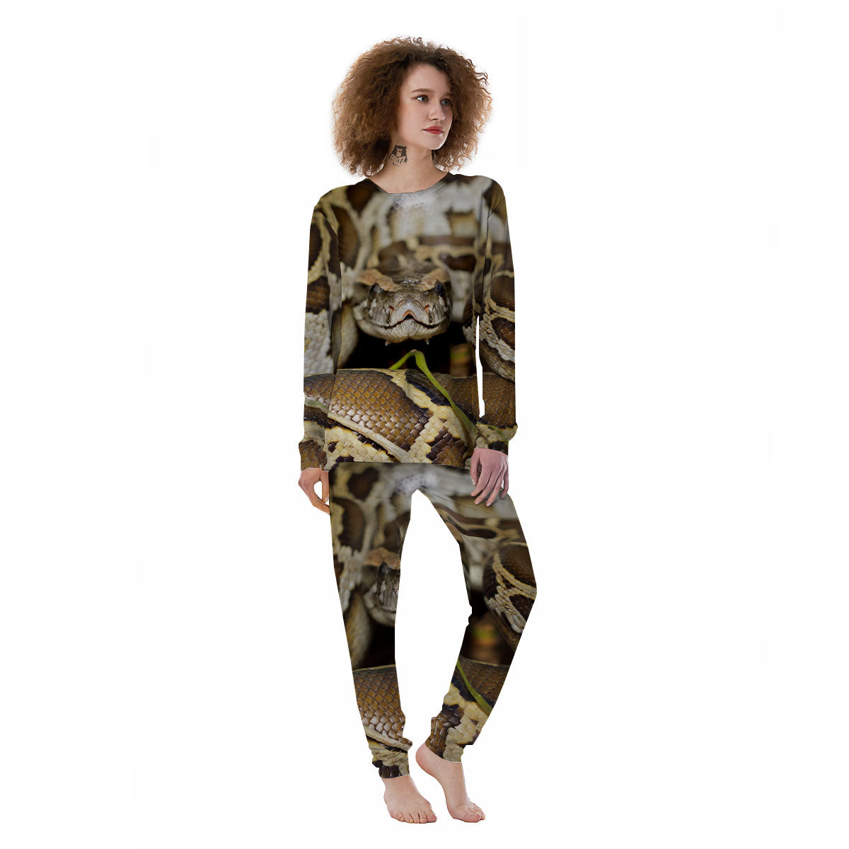 Snake Python Print Women's Pajamas-grizzshop