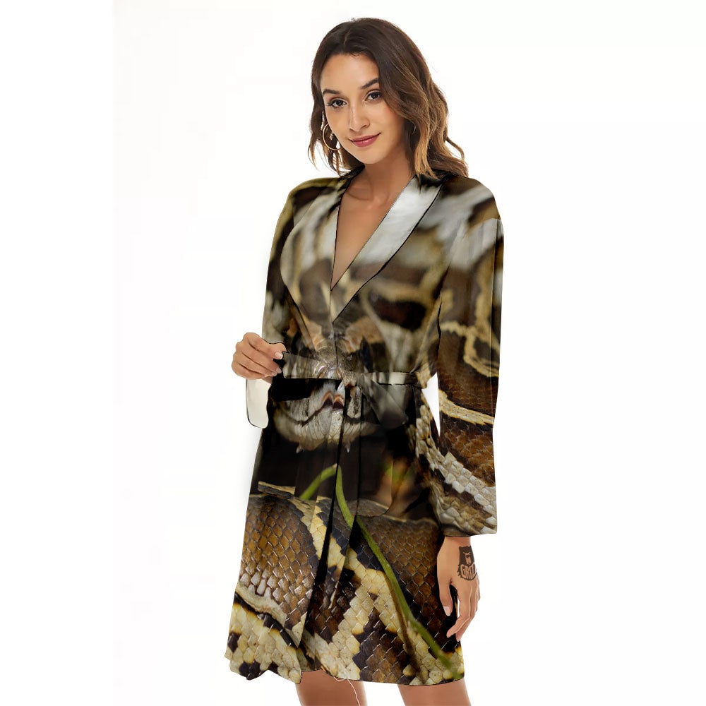 Snake Python Print Women's Robe-grizzshop