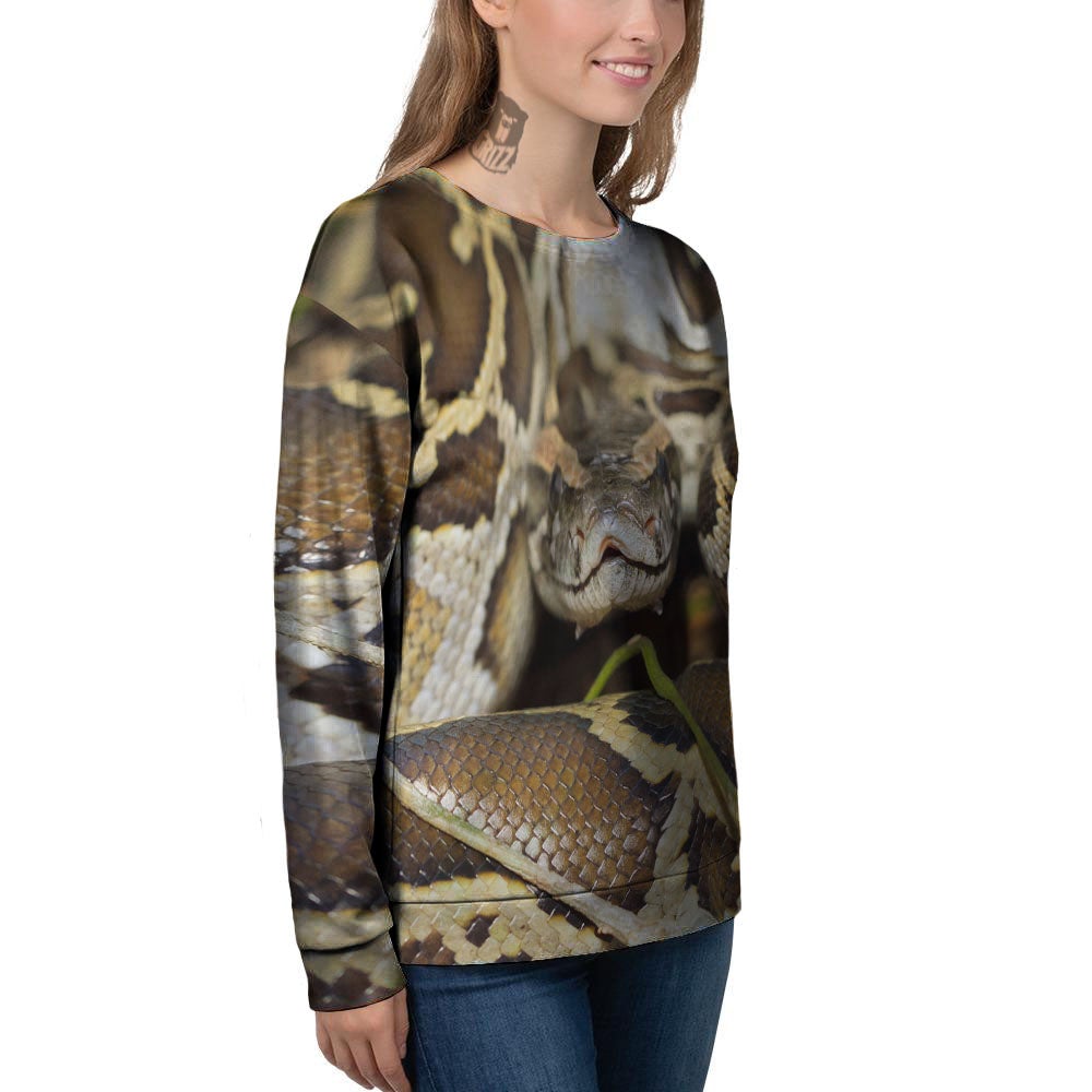 Snake Python Print Women's Sweatshirt-grizzshop