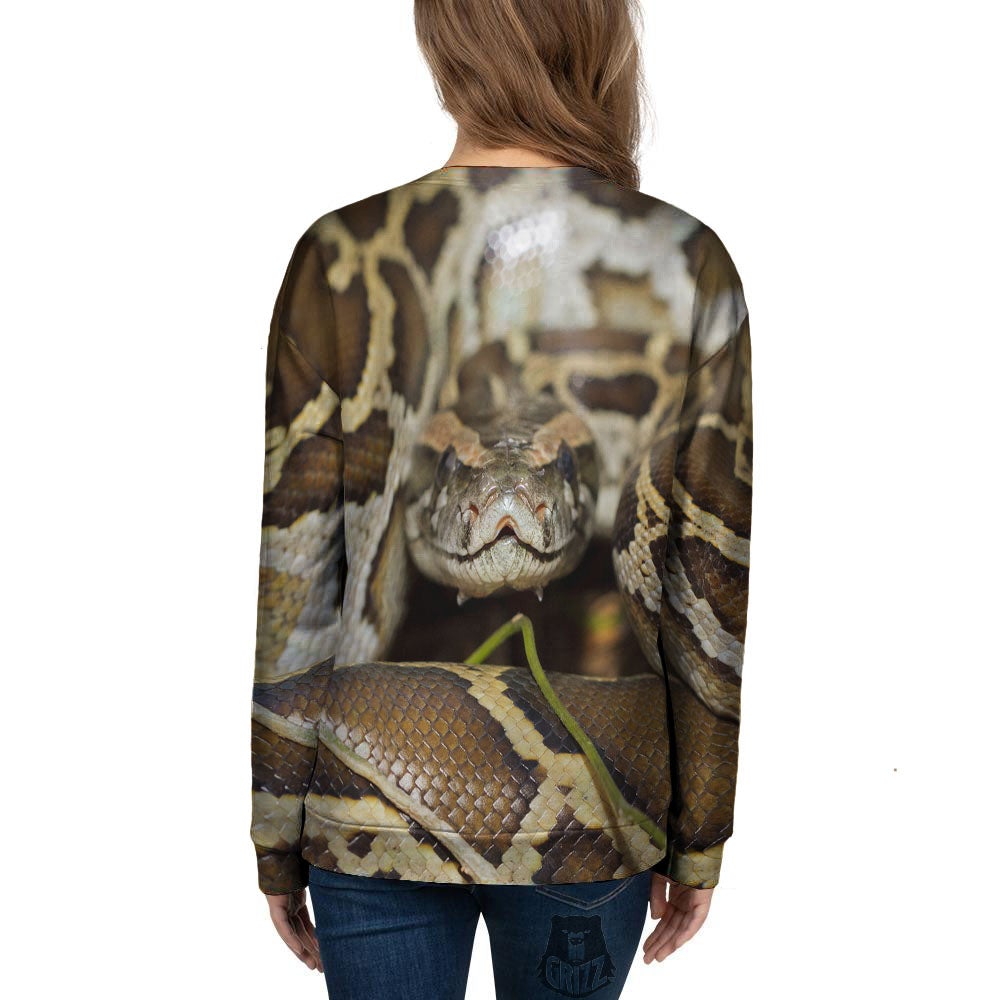 Snake Python Print Women's Sweatshirt-grizzshop
