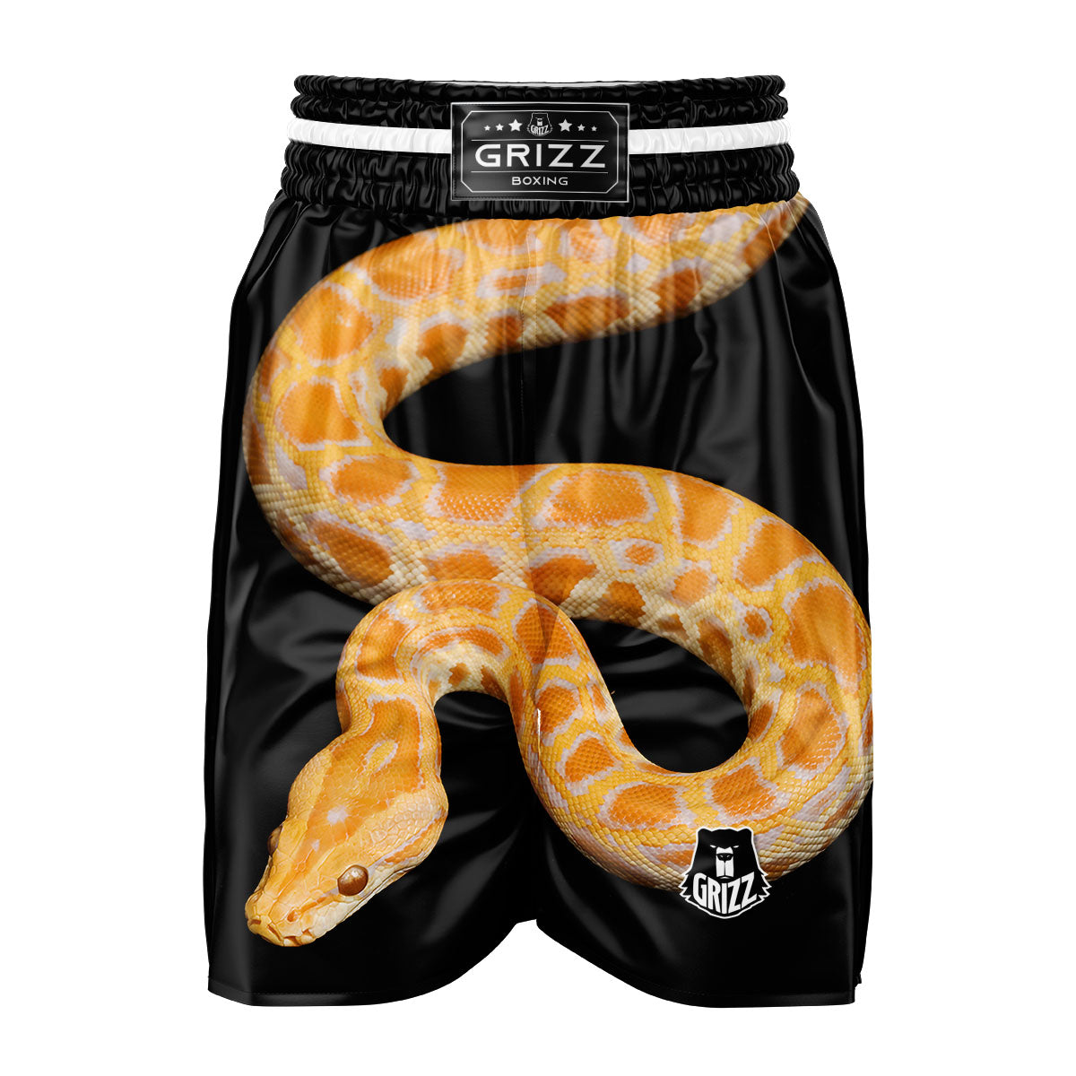 Snake Python Yellow Print Boxing Shorts-grizzshop