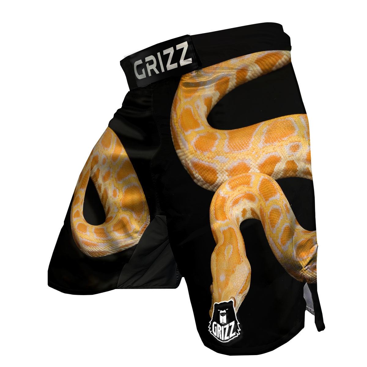 Snake Python Yellow Print MMA Shorts-grizzshop