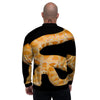 Snake Python Yellow Print Men's Bomber Jacket-grizzshop