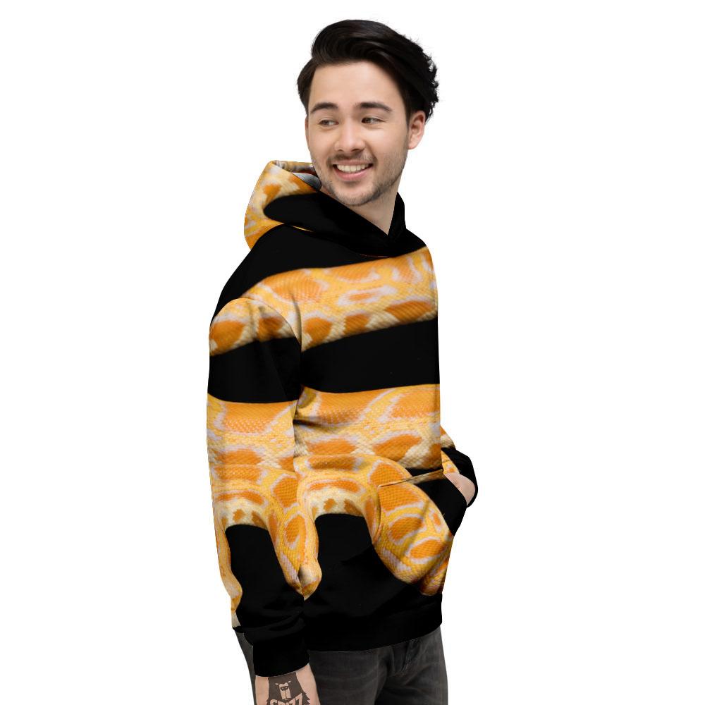 Snake Python Yellow Print Men's Hoodie-grizzshop