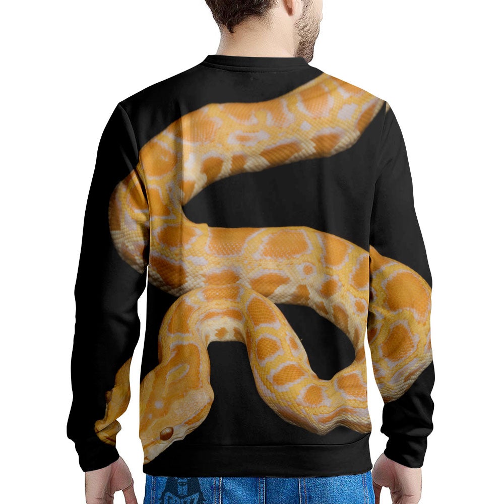 Snake Python Yellow Print Men's Sweatshirt-grizzshop