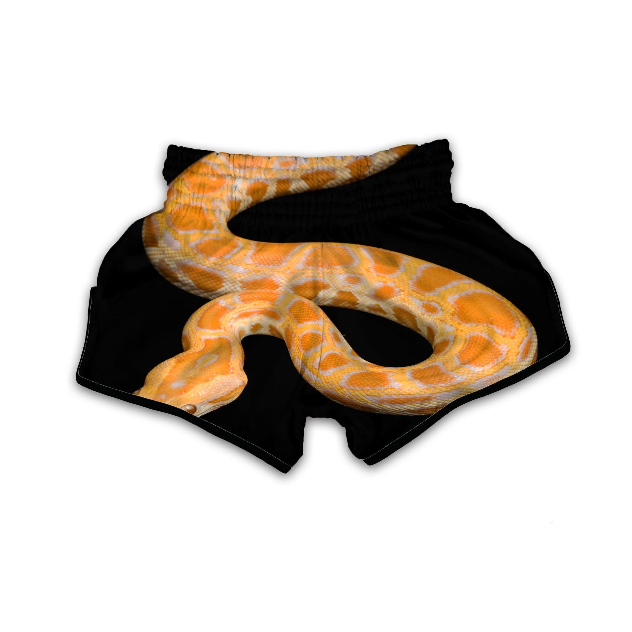 Snake Python Yellow Print Muay Thai Boxing Shorts-grizzshop