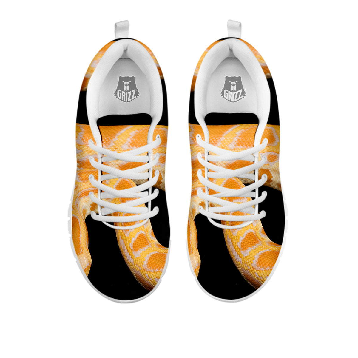 Snake Python Yellow Print White Sneaker-grizzshop