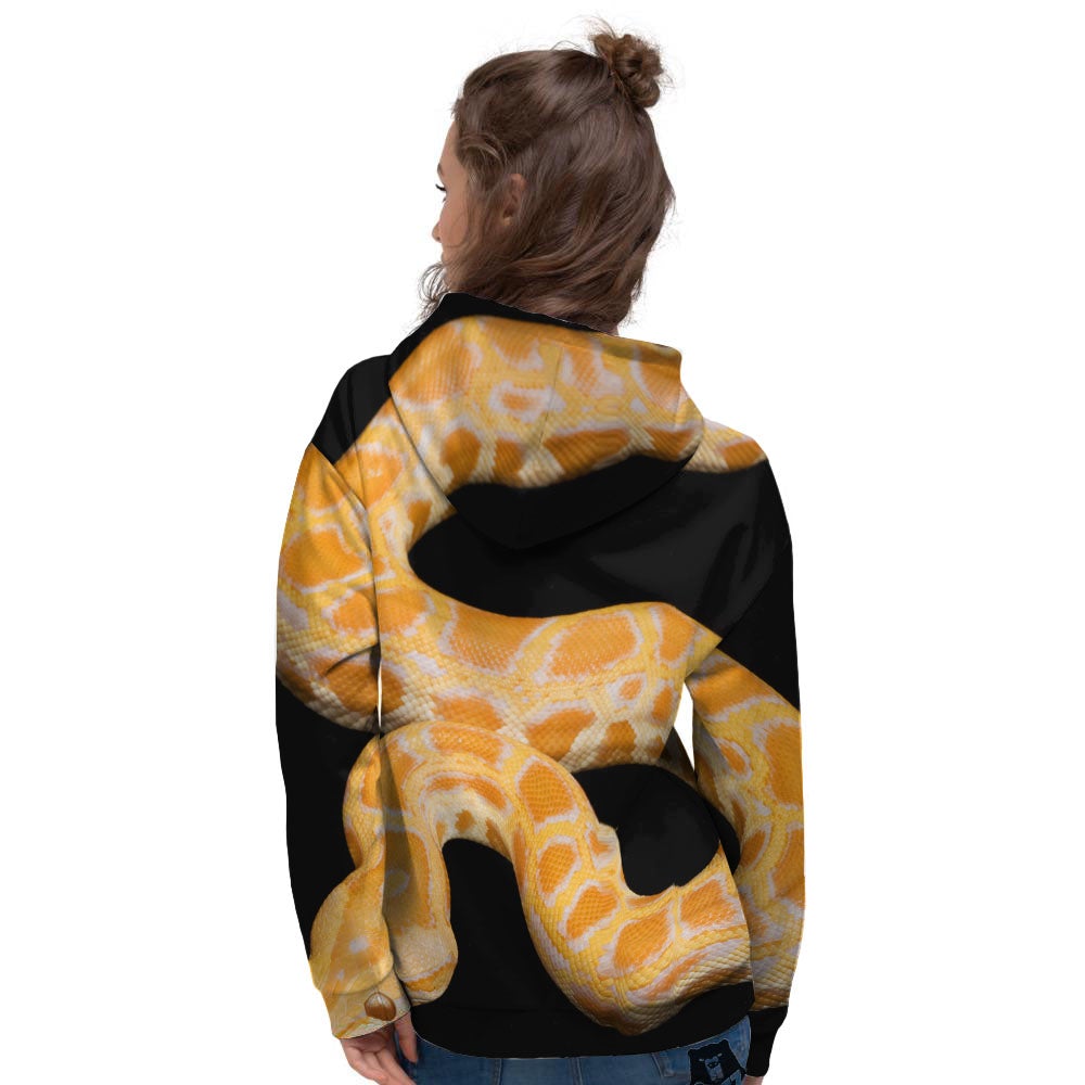 Snake Python Yellow Print Women's Hoodie-grizzshop