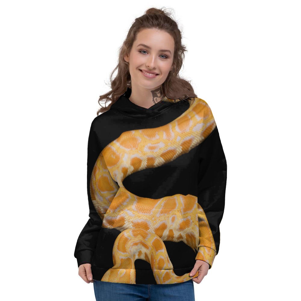 Snake Python Yellow Print Women's Hoodie-grizzshop