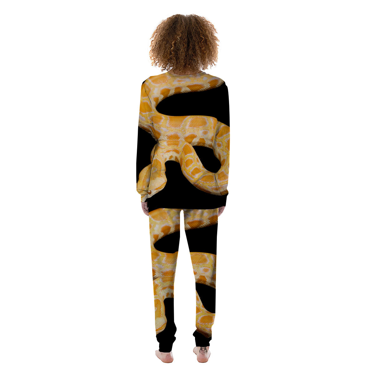 Snake Python Yellow Print Women's Pajamas-grizzshop