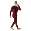 Snake Skin Black And Red Print Men's Pajamas-grizzshop