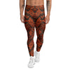 Snake Skin Black Orange Print Men's Leggings-grizzshop