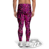 Snake Skin Black Pink Print Men's Leggings-grizzshop