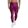 Snake Skin Black Pink Print Men's Leggings-grizzshop