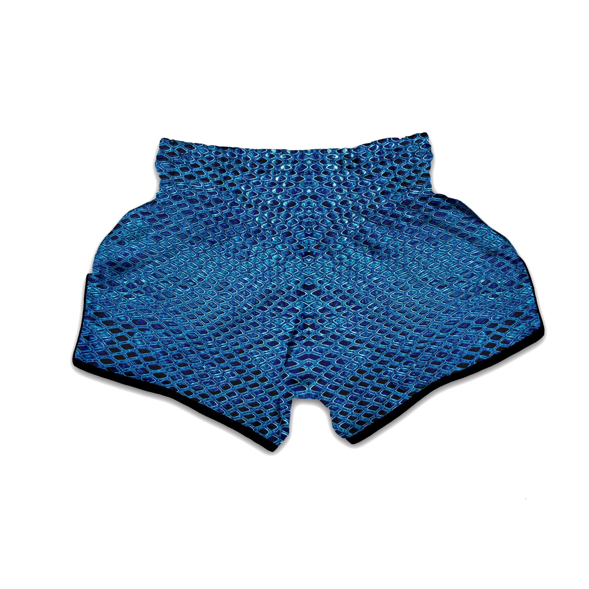 Snake Skin Blue Print Muay Thai Boxing Shorts-grizzshop