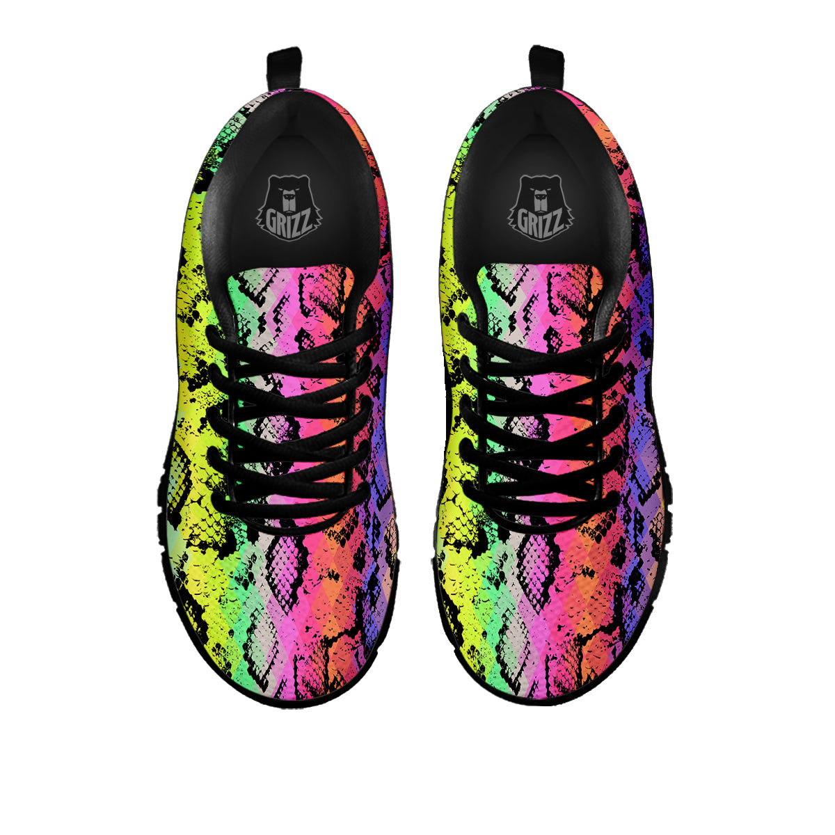 Snake Skin Psychedelic Print Black Sneaker-grizzshop