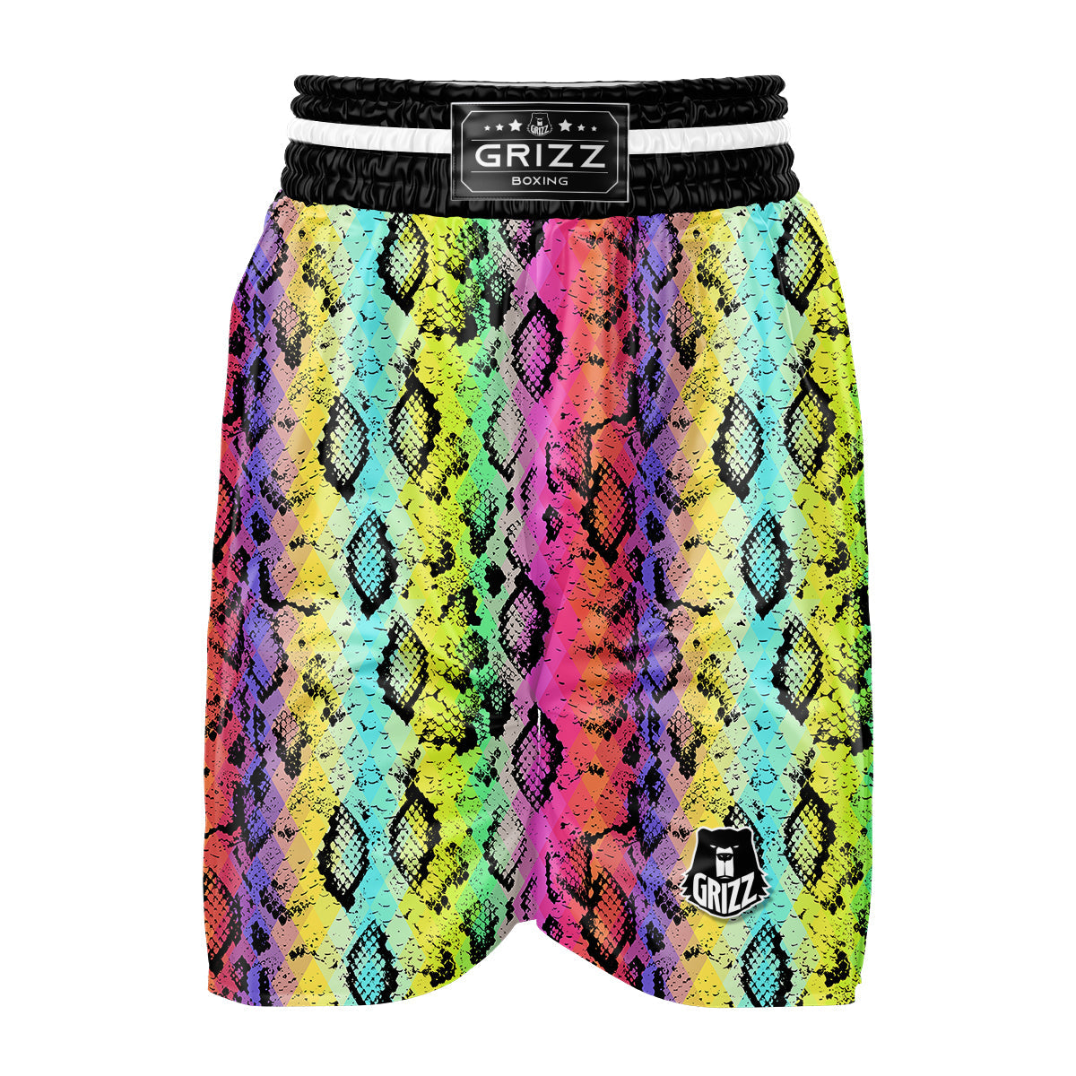 Snake Skin Psychedelic Print Boxing Shorts-grizzshop