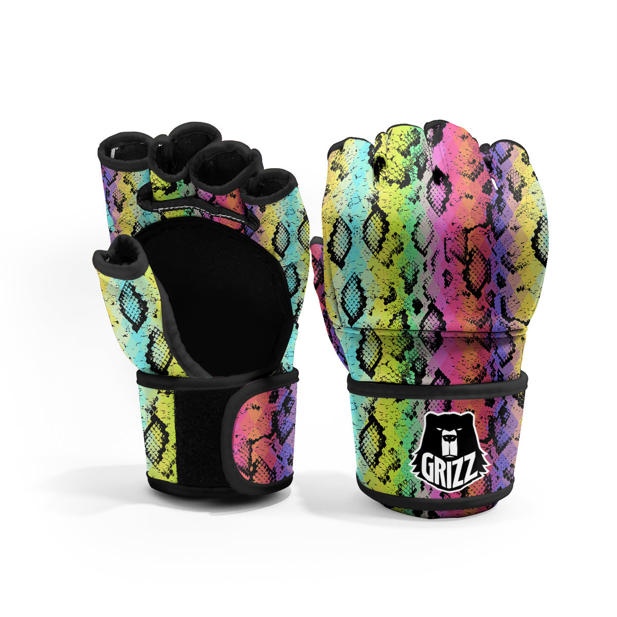 Snake Skin Psychedelic Print MMA Gloves-grizzshop