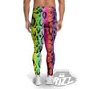 Snake Skin Psychedelic Print Men's Leggings-grizzshop