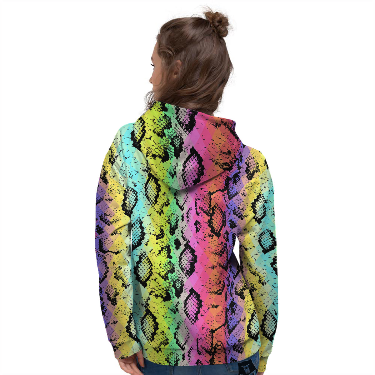 Snake Skin Psychedelic Print Women's Hoodie-grizzshop