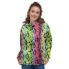 Snake Skin Psychedelic Print Women's Hoodie-grizzshop