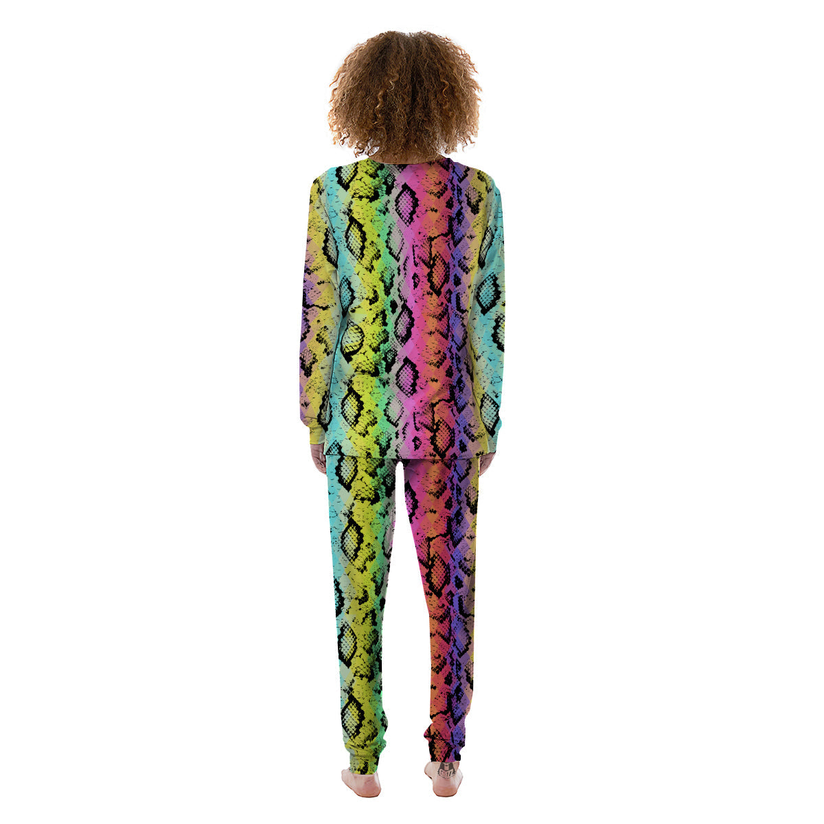 Snake Skin Psychedelic Print Women's Pajamas-grizzshop
