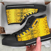 Snake Skin Yellow Print Black High Top Shoes-grizzshop