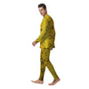 Snake Skin Yellow Print Men's Pajamas-grizzshop