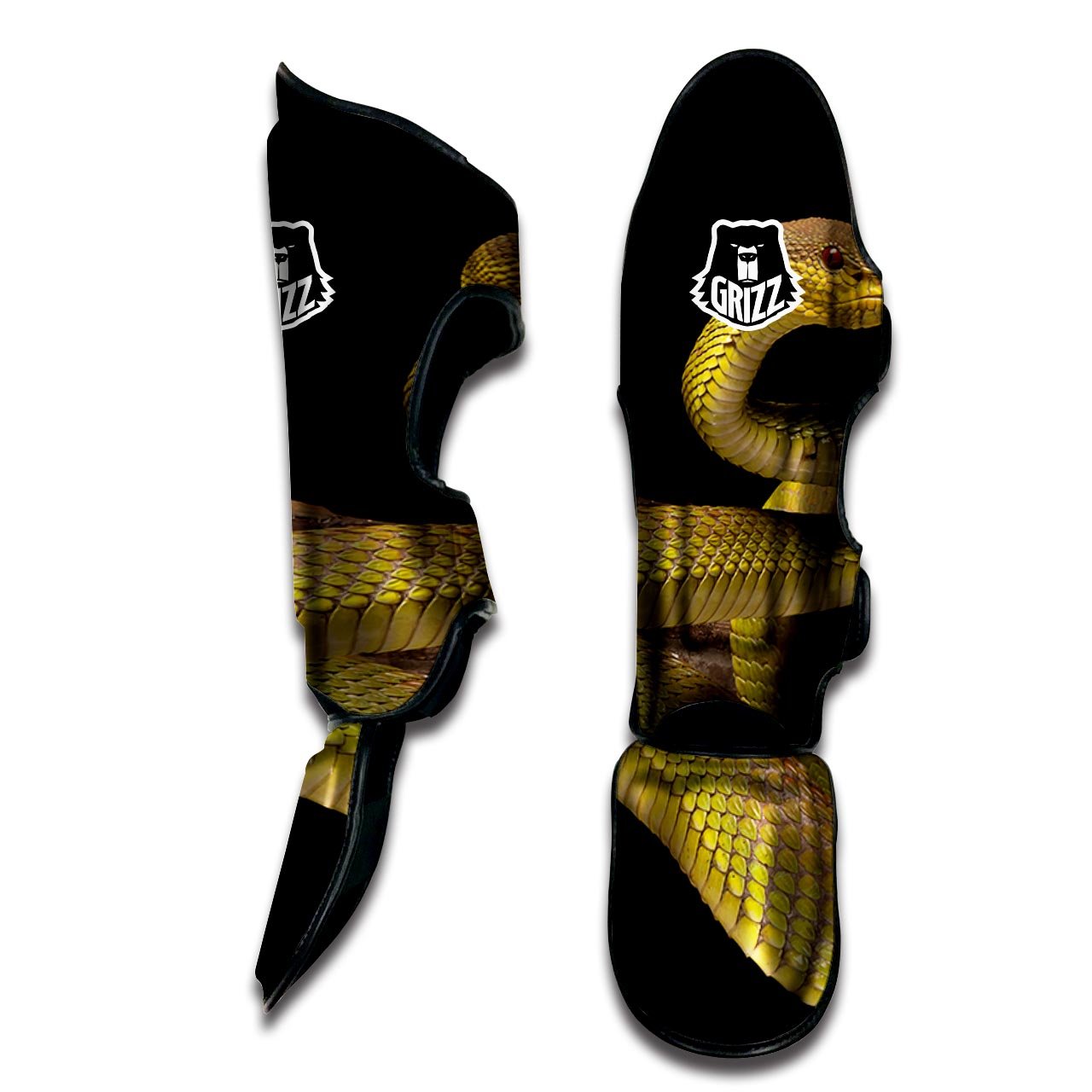 Snake Trimeresurus Albolabris Print Muay Thai Shin Guards-grizzshop