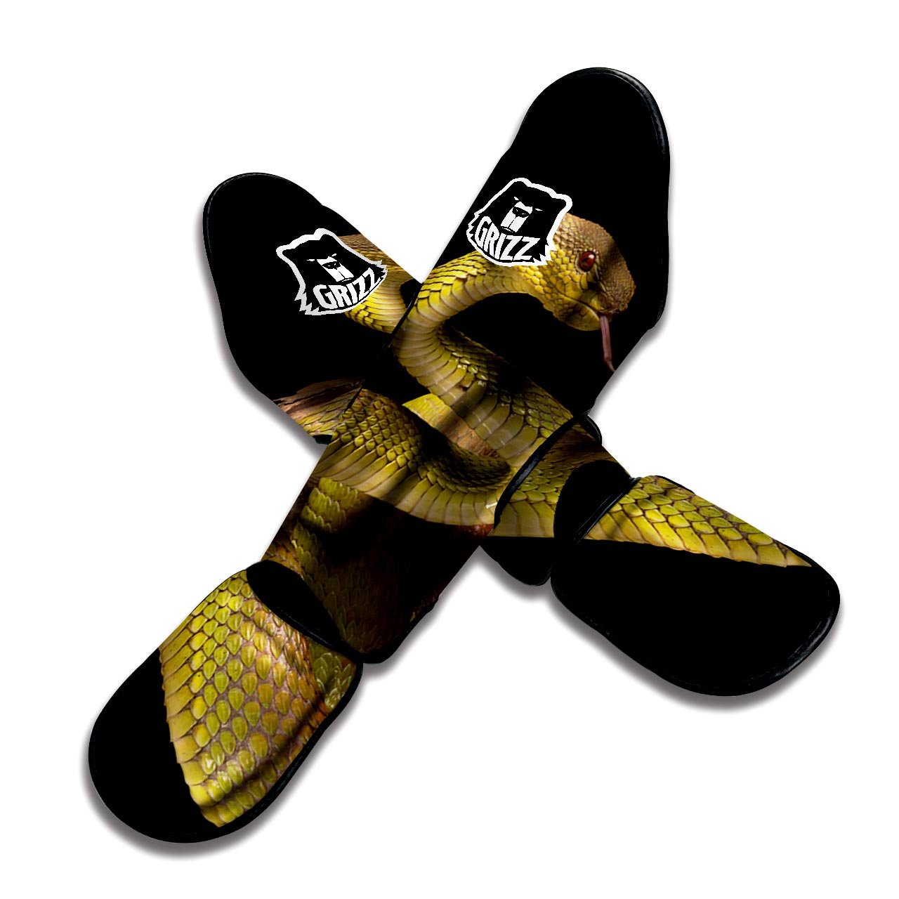 Snake Trimeresurus Albolabris Print Muay Thai Shin Guards-grizzshop