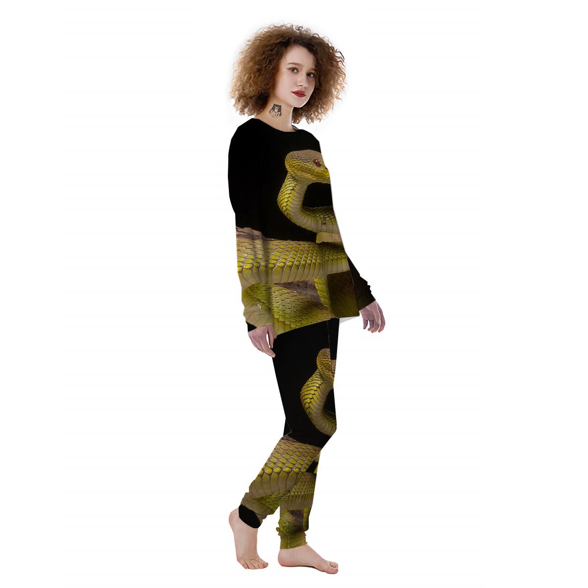 Snake Trimeresurus Albolabris Print Women's Pajamas-grizzshop