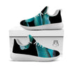 Snake Turquoise Print White Athletic Shoes-grizzshop