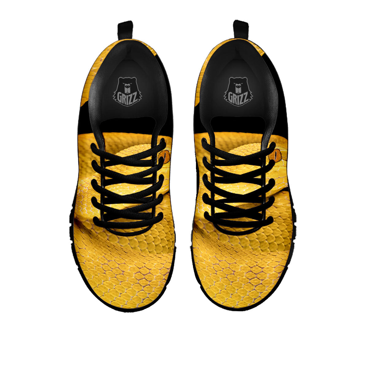 Snake Yellow Print Black Sneaker-grizzshop