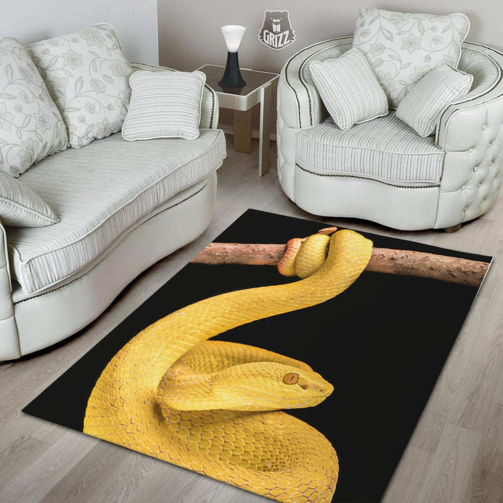 Snake Yellow Print Floor Mat-grizzshop