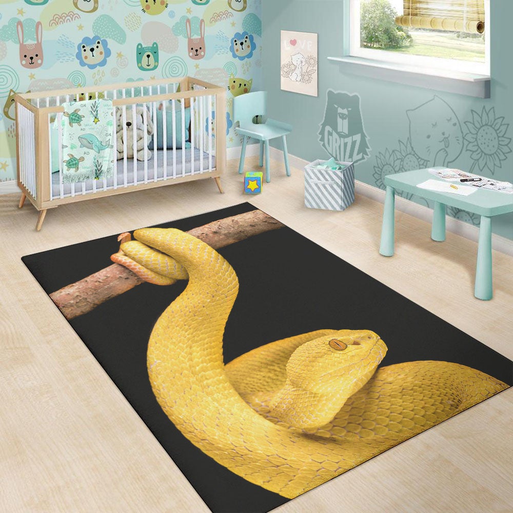 Snake Yellow Print Floor Mat-grizzshop