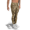 Snakeskin Beige Print Men's Leggings-grizzshop