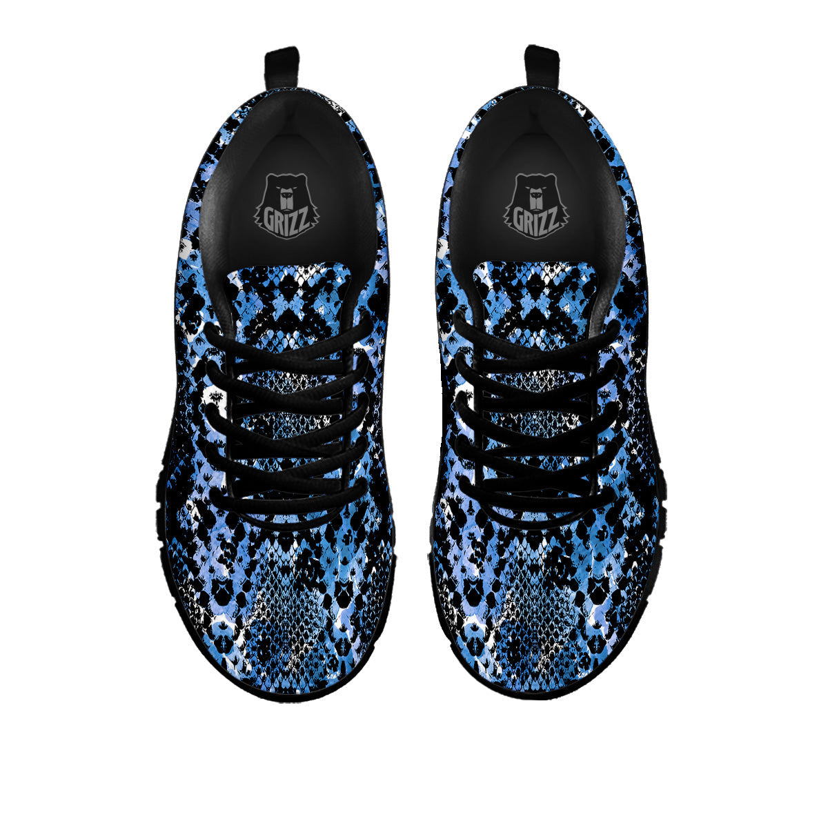 Snakeskin Black And Blue Print Black Sneaker-grizzshop
