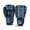 Snakeskin Black And Blue Print Boxing Gloves-grizzshop