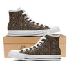 Snakeskin Black And Brown Print White High Top Shoes-grizzshop
