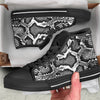 Snakeskin Black And Grey Print Black High Top Shoes-grizzshop