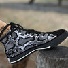 Snakeskin Black And Grey Print Black High Top Shoes-grizzshop